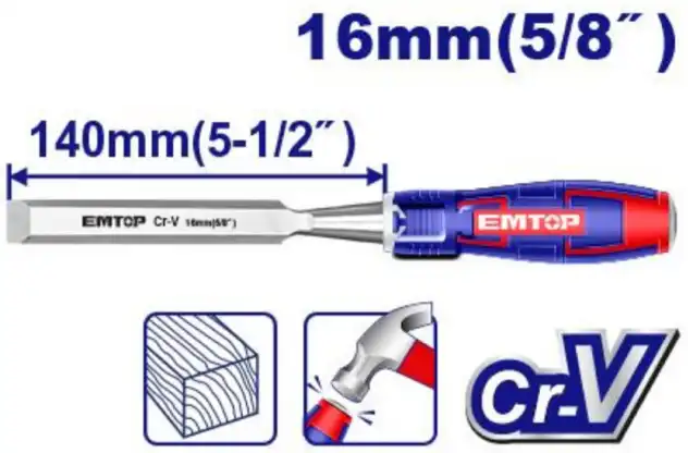 Emtop Wood Bed Wood Chisel, 16 mm, EWCL1601