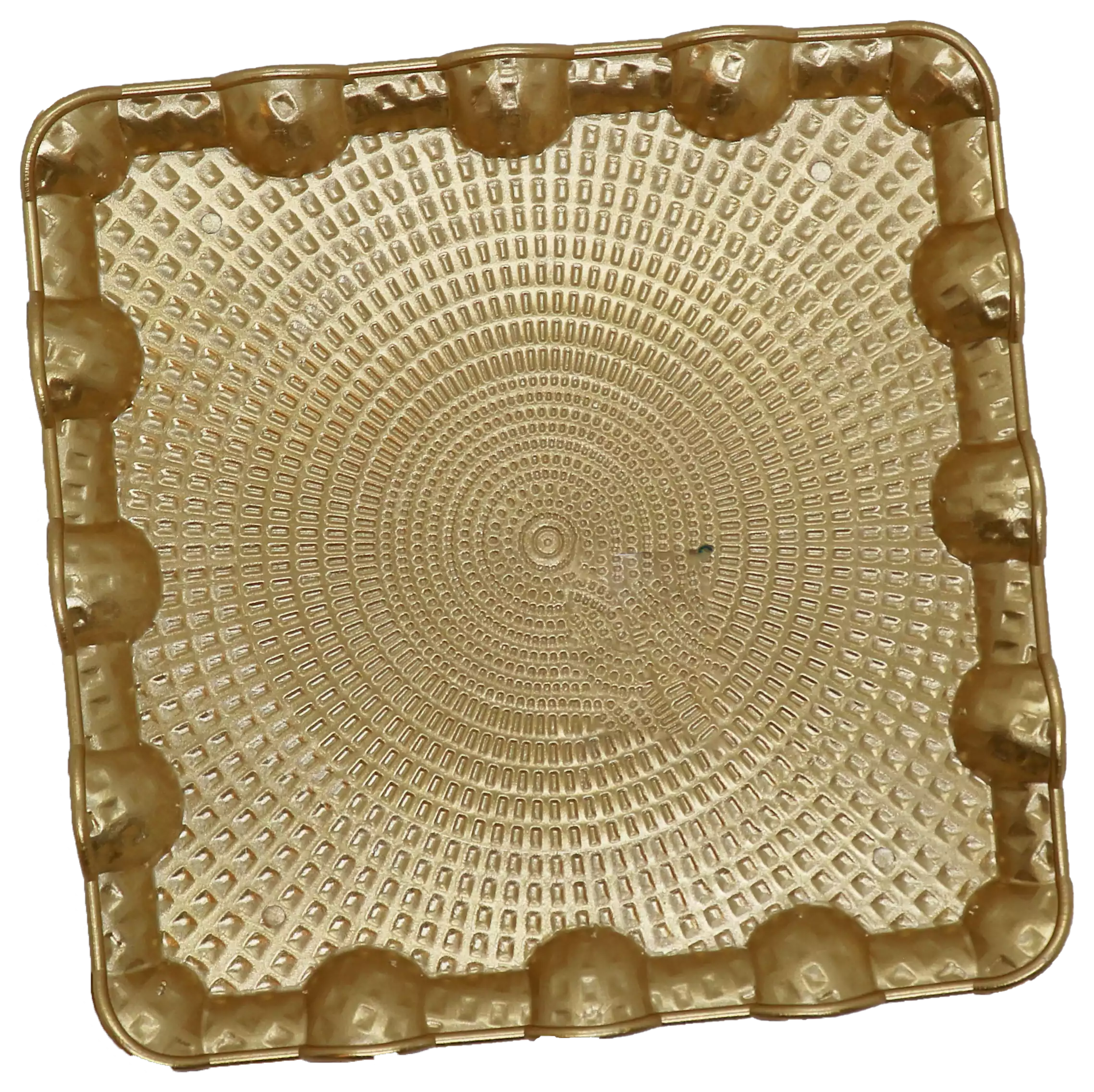 صينية مربعة للديكور مزخرفة  من البلاستيك مقاس 18x 18  ، متعددة الاستخدامات ،ذهبي