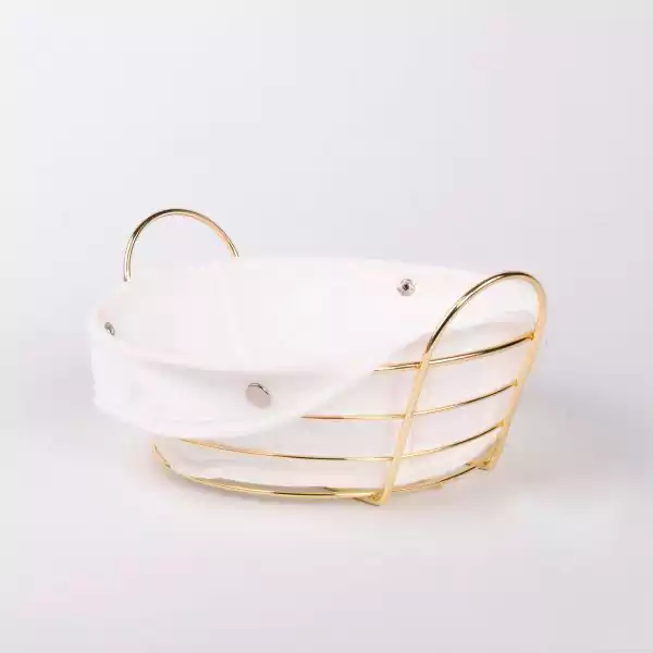 عياشة مدوره لتقديم الخبز من المعدن الذهبي والقماش