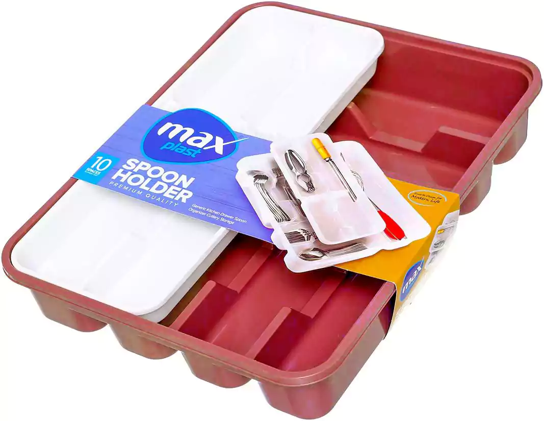 درج معالق بلاستيك من ماكس ،أحمر