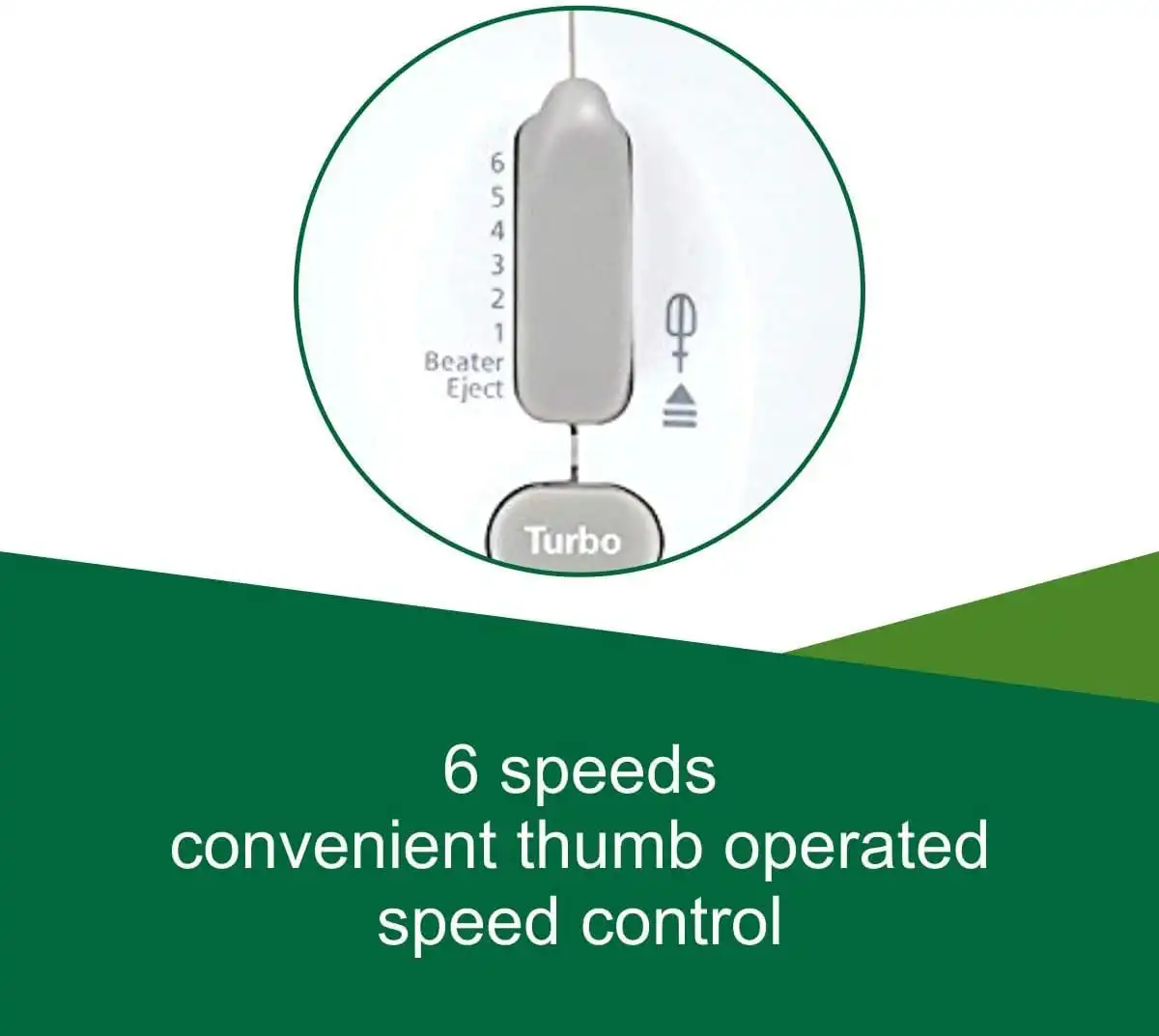 Kenwood Hand Mixer 250 Watt, 6 Speeds, White, HM330