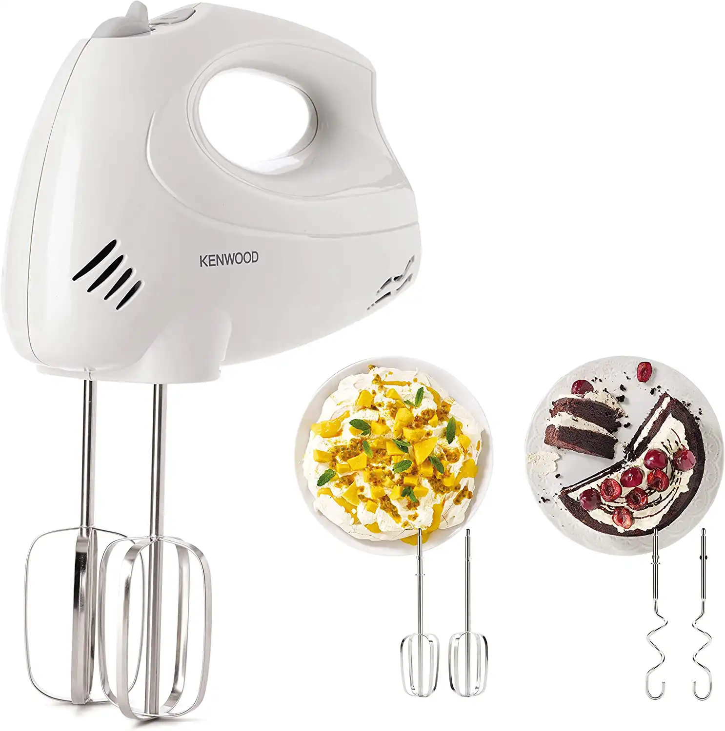 Kenwood Hand Mixer 250 Watt, 6 Speeds, White, HM330