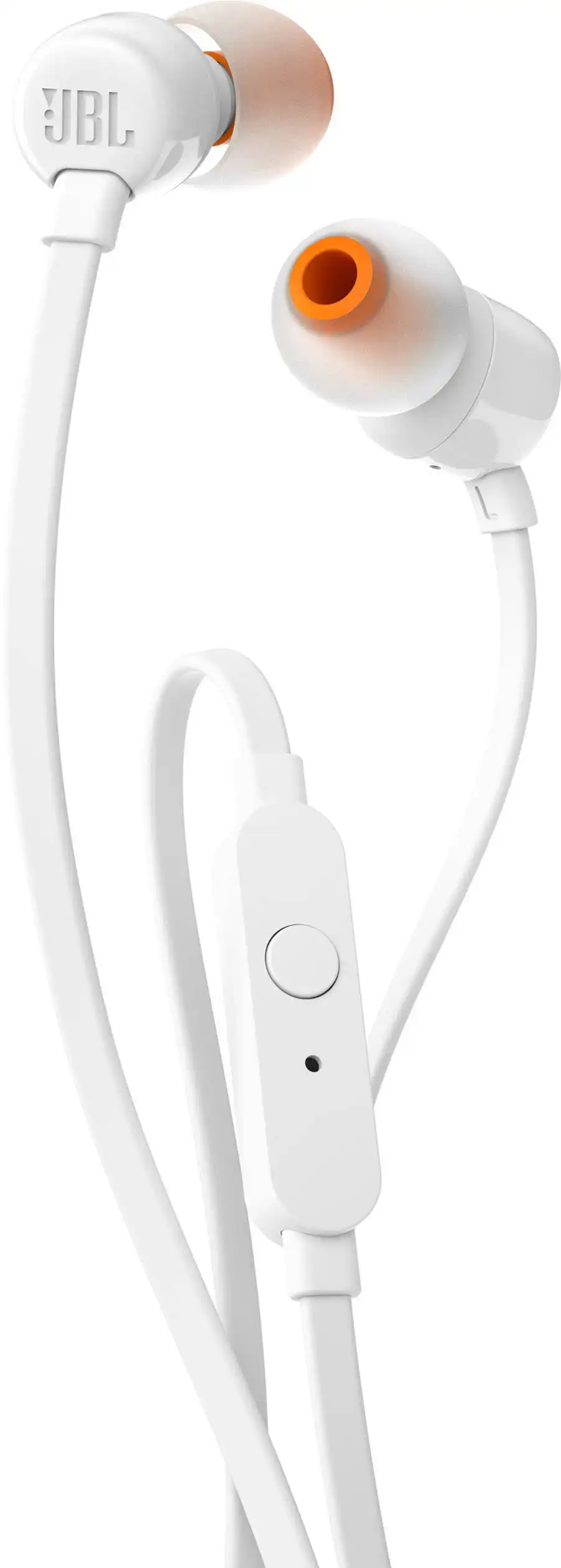 JBL TUNE110 T110 Wired In-Ear Headphones, Clear Sound, Visible Controls, White