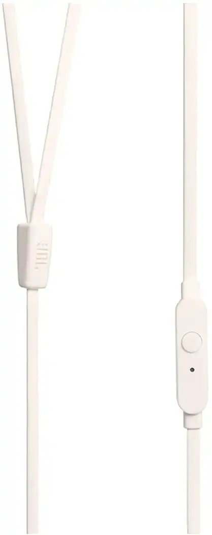 JBL TUNE110 T110 Wired In-Ear Headphones, Clear Sound, Visible Controls, White