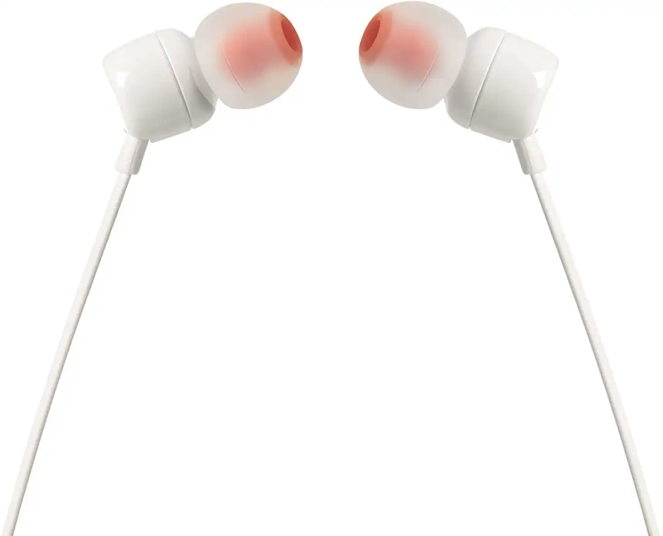JBL TUNE110 T110 Wired In-Ear Headphones, Clear Sound, Visible Controls, White