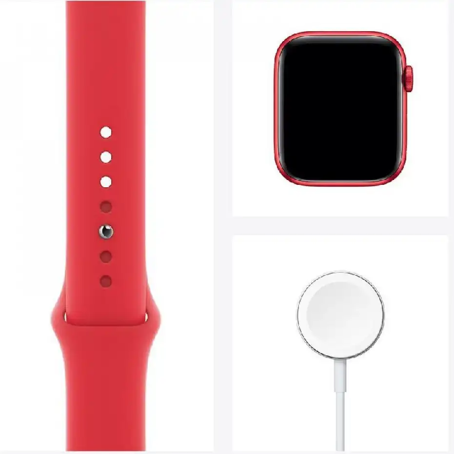 ساعة اّبل سيريز 6 الذكية، شاشة تعمل باللمس، 44 مم ، GPS ، بلوتوث 5.0 ، أحمر