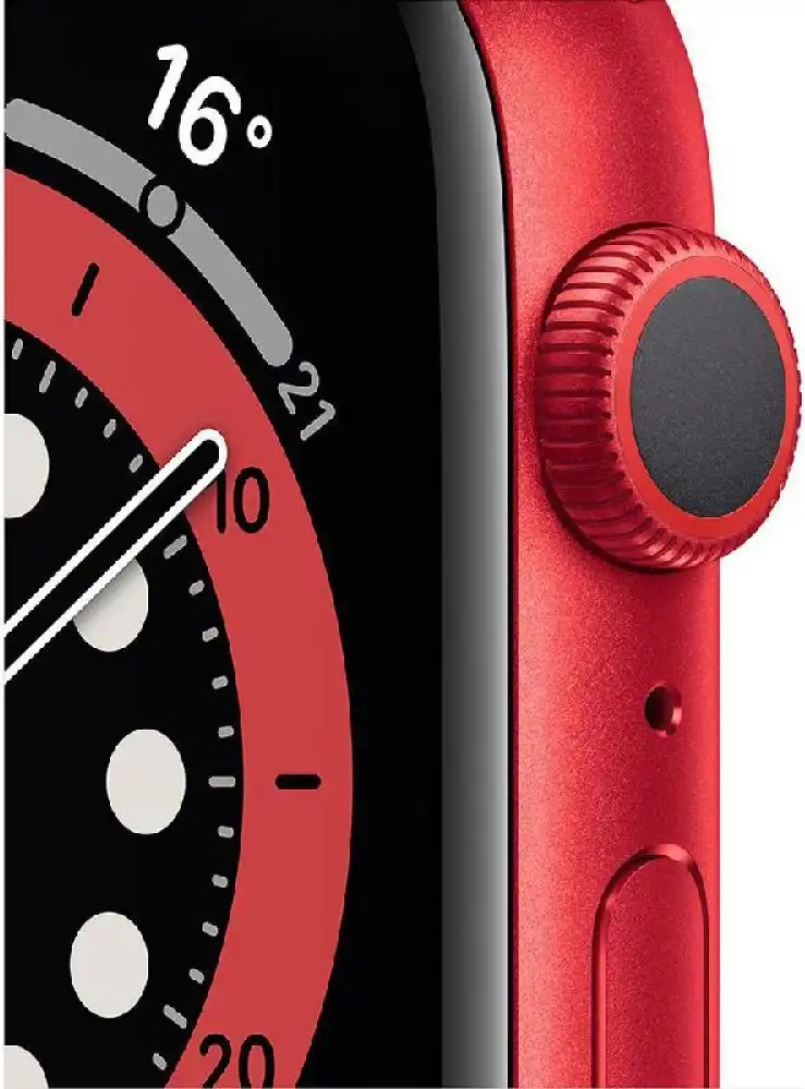 ساعة اّبل سيريز 6 الذكية، شاشة تعمل باللمس، 44 مم ، GPS ، بلوتوث 5.0 ، أحمر