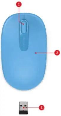 ماوس لاسلكي من مايكروسوفت 1850 ،1000 DPI،أزرق ،MO984