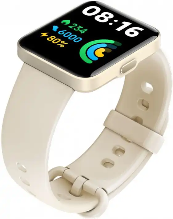 ساعة شاومي ريدمي ووتش 2 لايت الذكية، بلوتوث، شاشة تعمل باللمس 1.55 بوصة، مقاومه للماء ،بطارية 262 مللي أمبير، بيج ، BHR5436GL