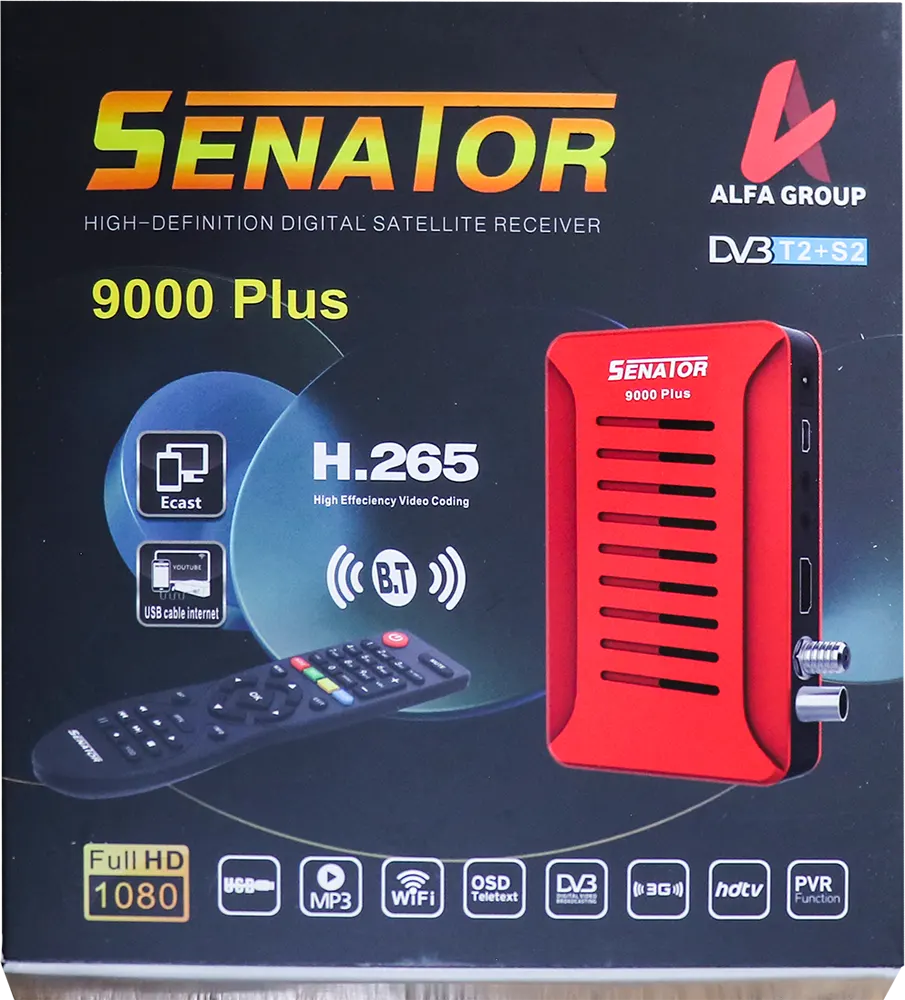 Senator 9000 Plus Receiver, Mini HD, Red