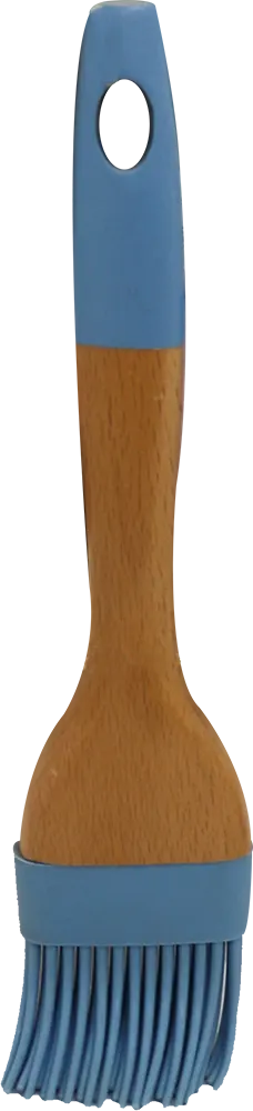 Silicone pastry brush with wooden handle - blue