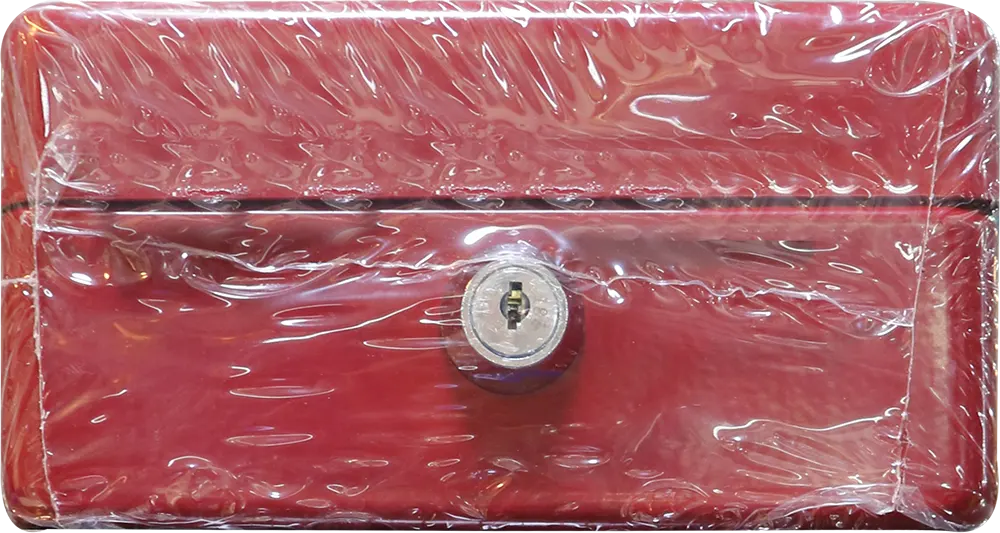 خزنة نقود، قفل واحد، معدن، 6 بوصة، أزرق