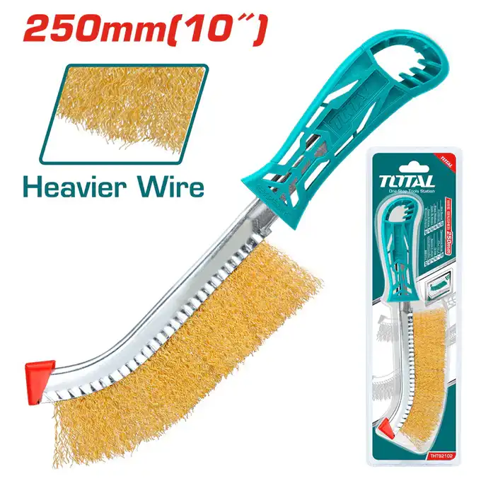 Total Wire cleaning brush with plastic handle, 10 inch, THT92102
