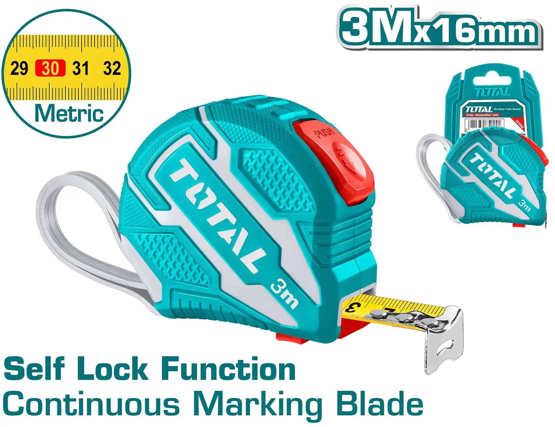 Total Self Lock Measuring Meter, 3 Meter, TMT126231M