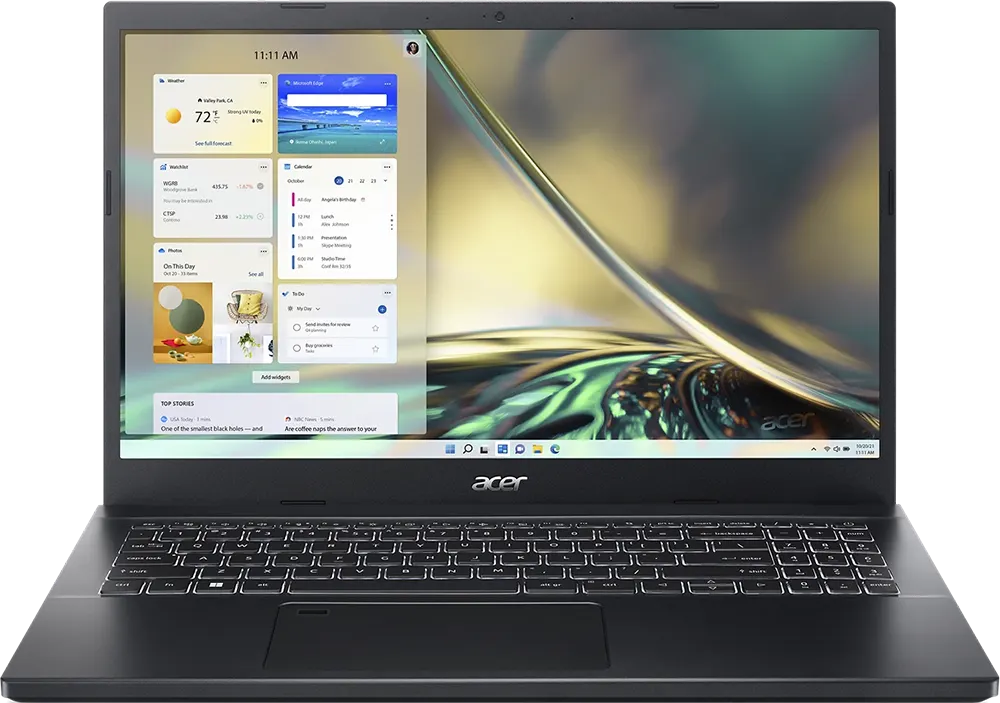 Acer Aspire 7 A715-51G-74HZ Laptop, 12th Gen Intel Core™ i7, 16GB Ram, 512GB SSD, NVIDIA GeForce RTX 3050 4GB, 15.6 Inch FHD Display, Black