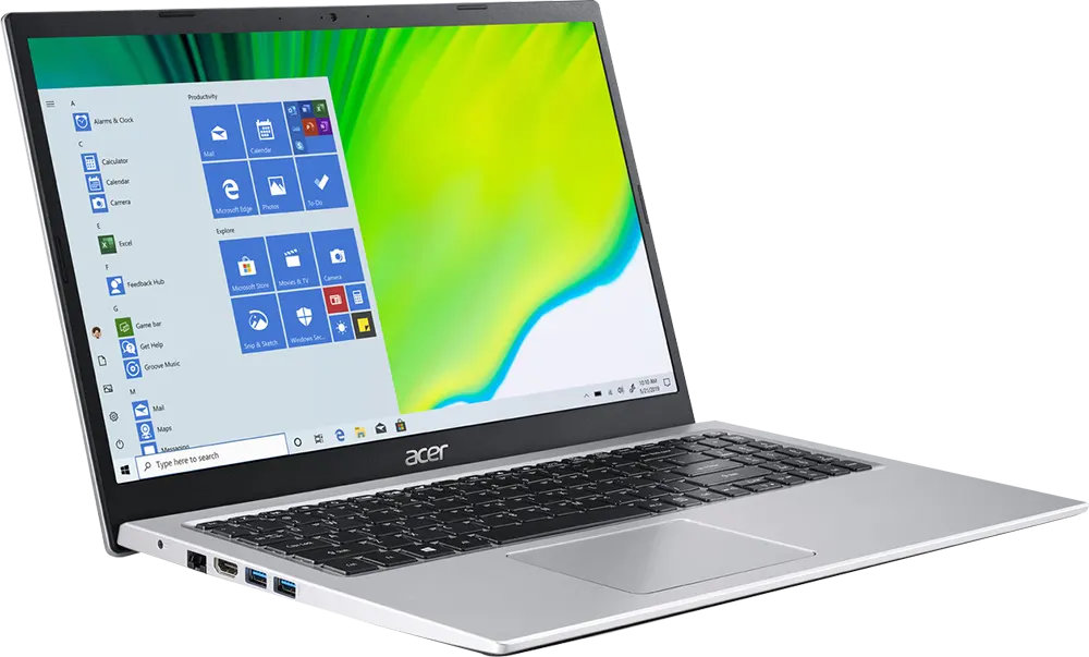 Laptop Acer Aspire 3 A315-58G-51l4 Intel Core I5-1135G7, 8GB RAM, 1TB HDD Hard Disk, 15.6” FHD Display, NVIDIA MX350 2GB Graphics, Pure Silver