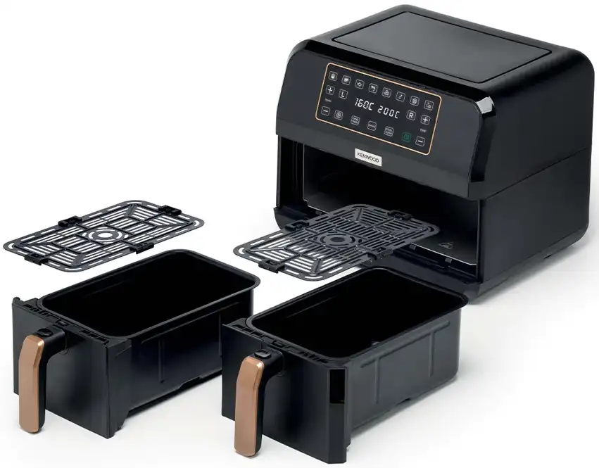 Kenwood Air Fryer Without Oil, 1700 Watt, 4 Liters, Digital Display, Black, HFP70.000MB