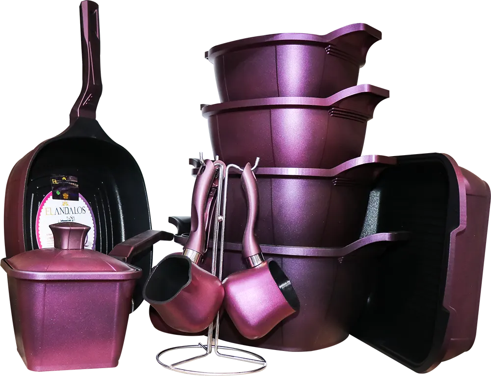 Matrix Tefal multi-use Cookware Set, 16 Pieces + Cank Set, Purple
