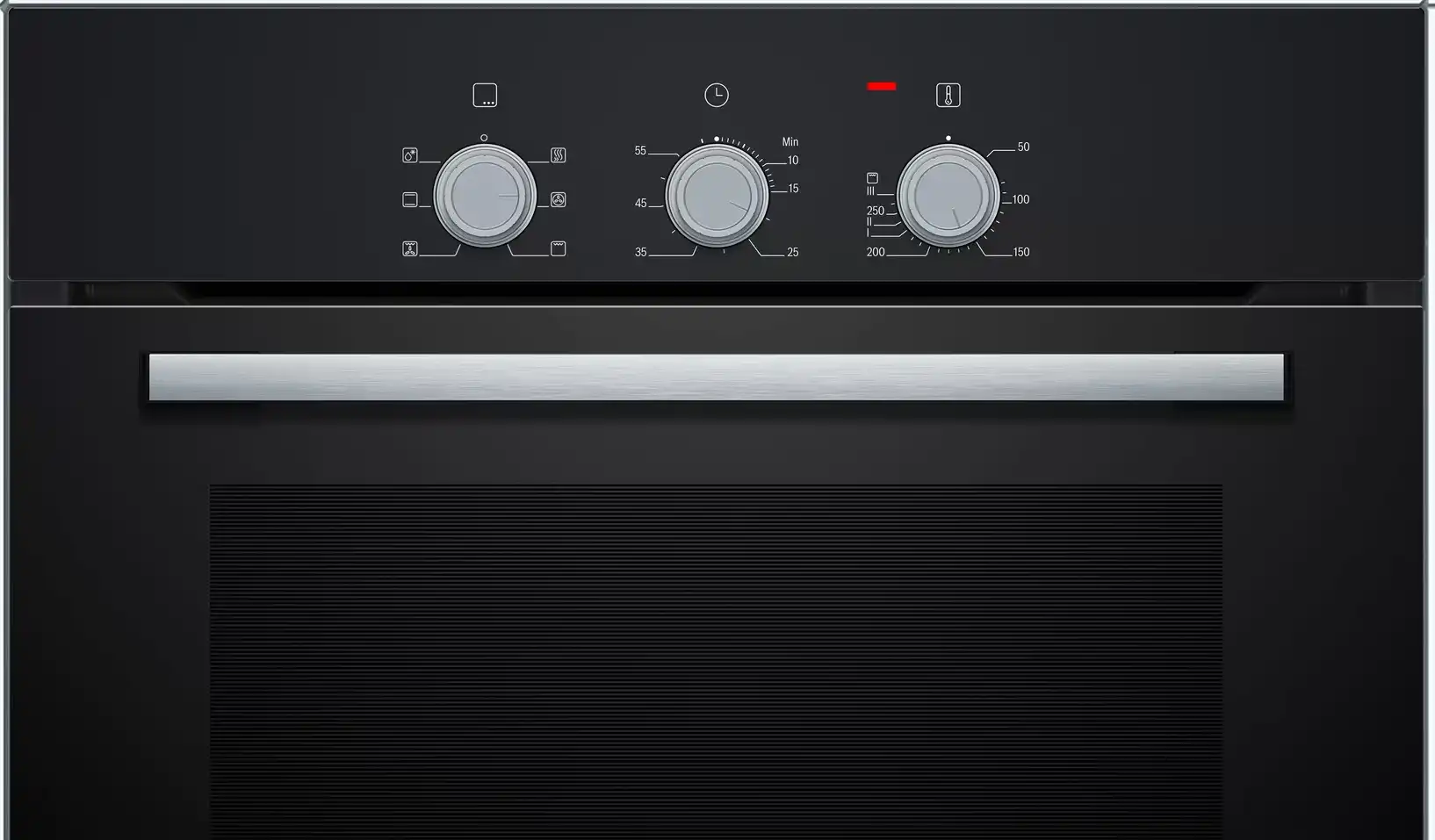 Bosch built-in oven, 60 cm, electric, 66 liters, grill, black, HBF011BA1