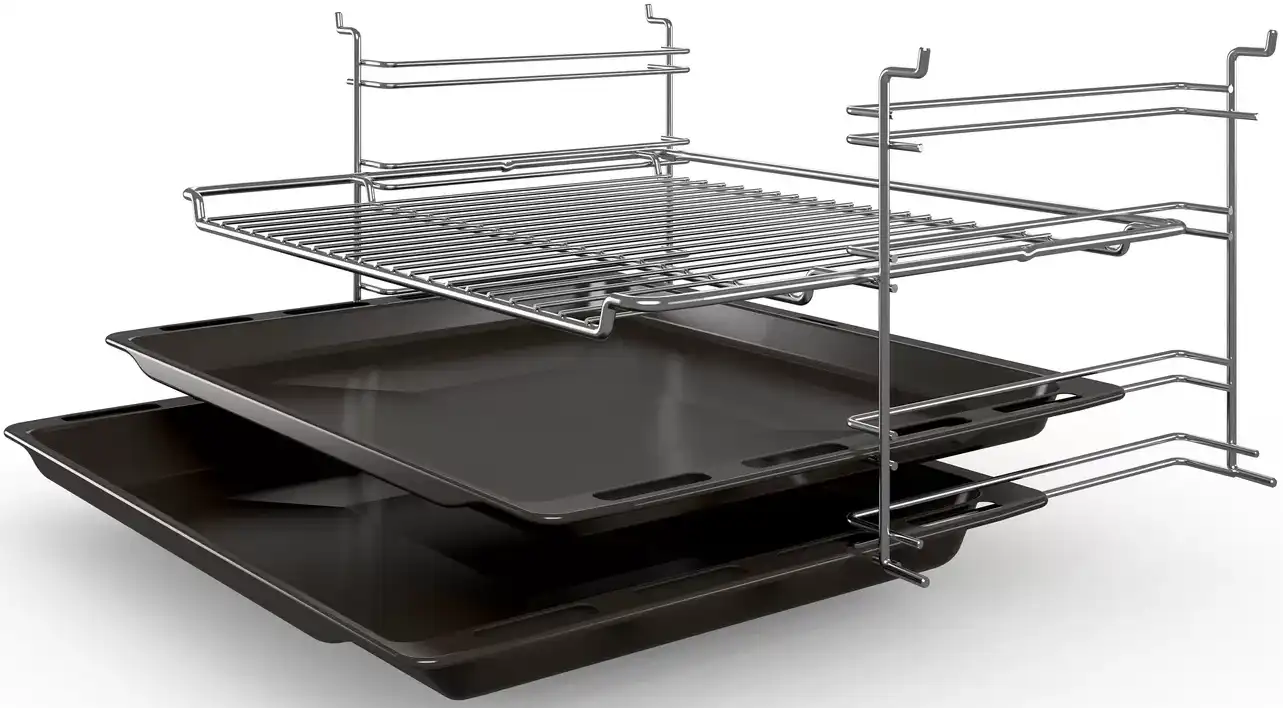 Bosch built-in oven, 60 cm, electric, 66 liters, grill, black, HBF011BA1