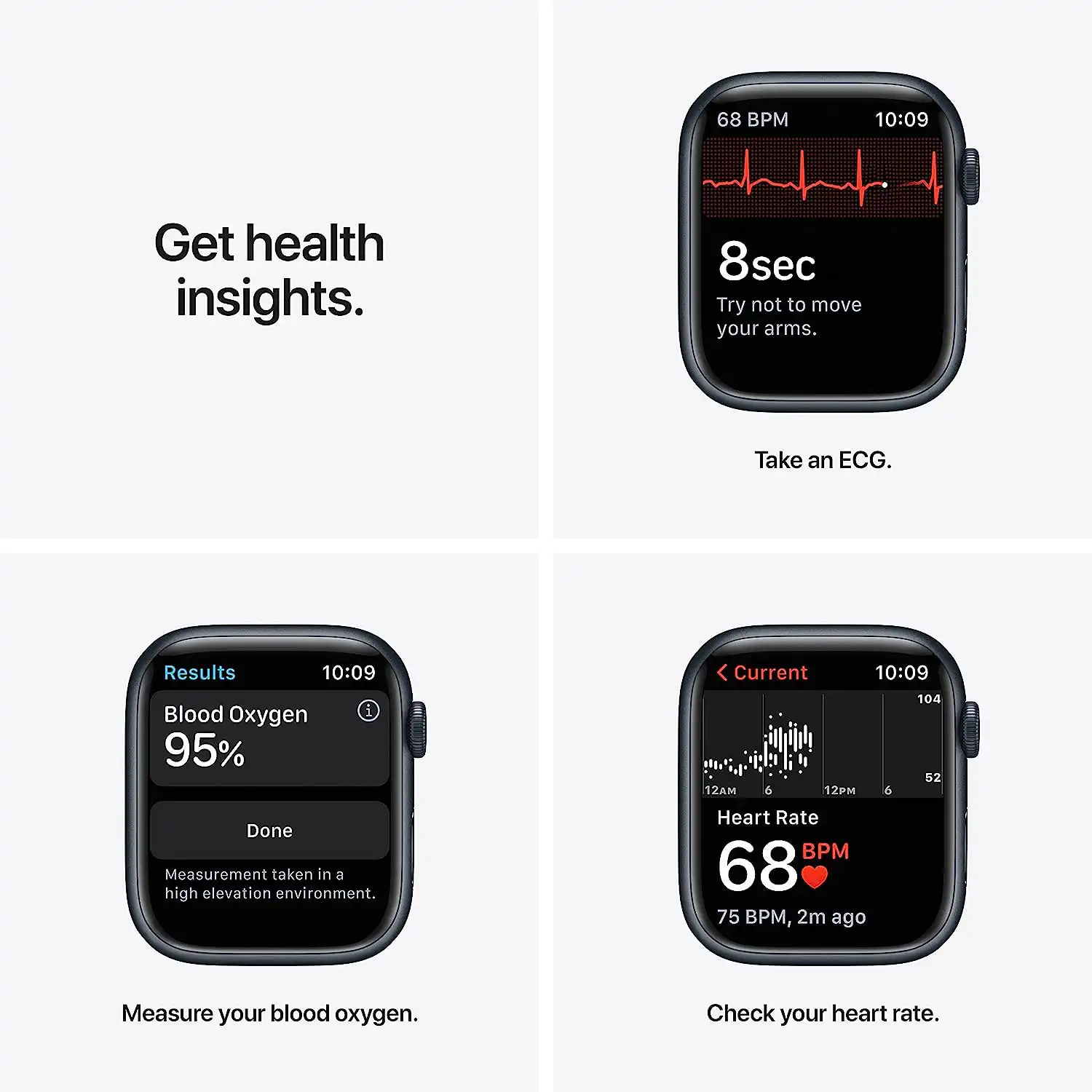 Smart Watch Series 7, Bluetooth 5.0, 44 mm screen, water resistant, black aluminum