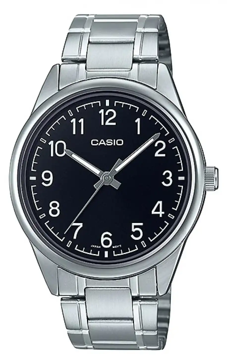 ساعة كاسيو رجالي، عقارب، سوار ستانلس ستيل، فضي،  MTP-V005D-1B4UDF