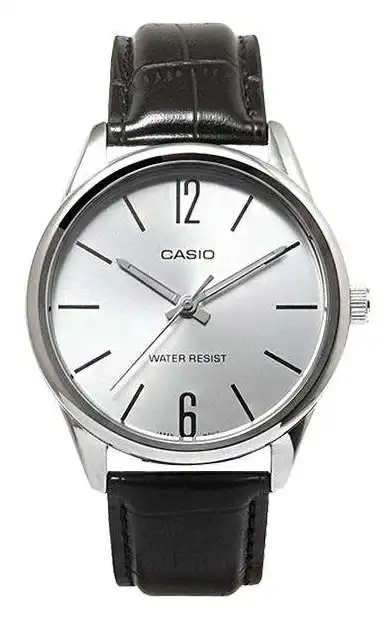 ساعة يد كاسيو للرجال، عقارب، سوار جلد ، أسود MTP-V005L-7BUDF