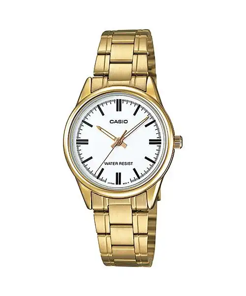 ساعة يد كاسيو للنساء ، عقارب ، سوار ستانلس ستيل ، جولد  LTP-V005g-7AUDF