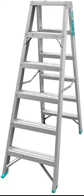 سلم ألمونيوم من توتال ، 2X7 درجه ، عريض ، فضي ، THLAD01071