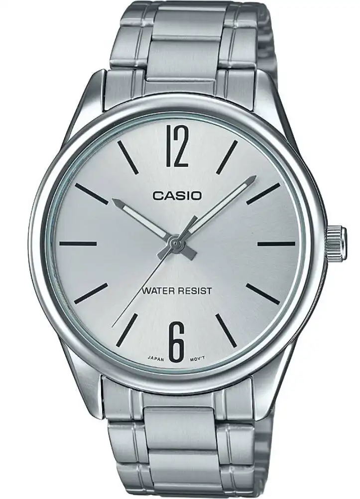 ساعة يد كاسيو للرجال ، عقارب ، سوار ستانلس ستيل ، سيلفر MTP-V005D-7BUDF