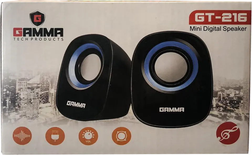 Gamma Speaker, Bluetooth, USB port, black x blue, GT-216