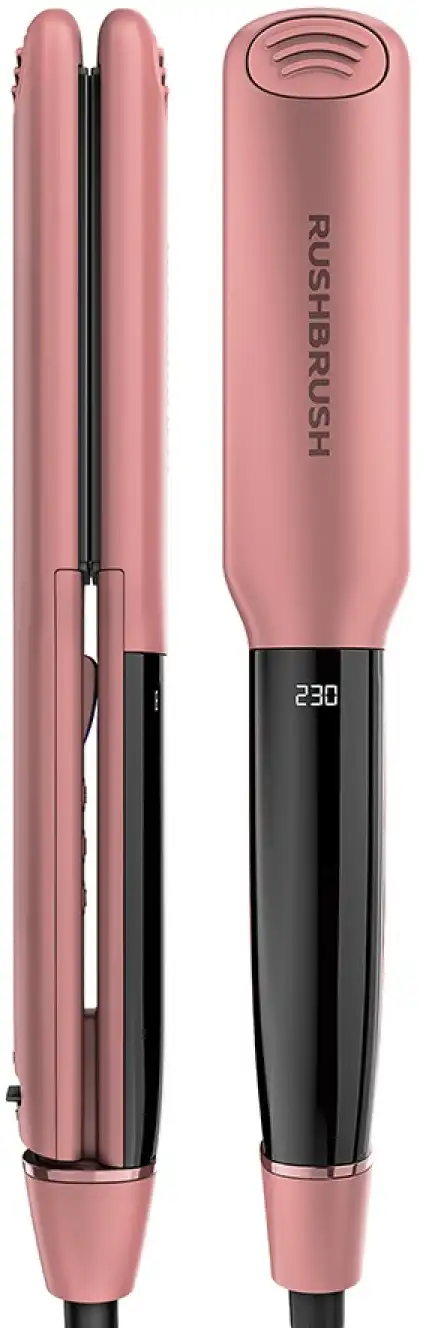 مكواة فرد الشعر راش برش ، ألواح سيراميك عريضة ، 230° درجة سيلزيوس، روز جولد، X1 INFRA