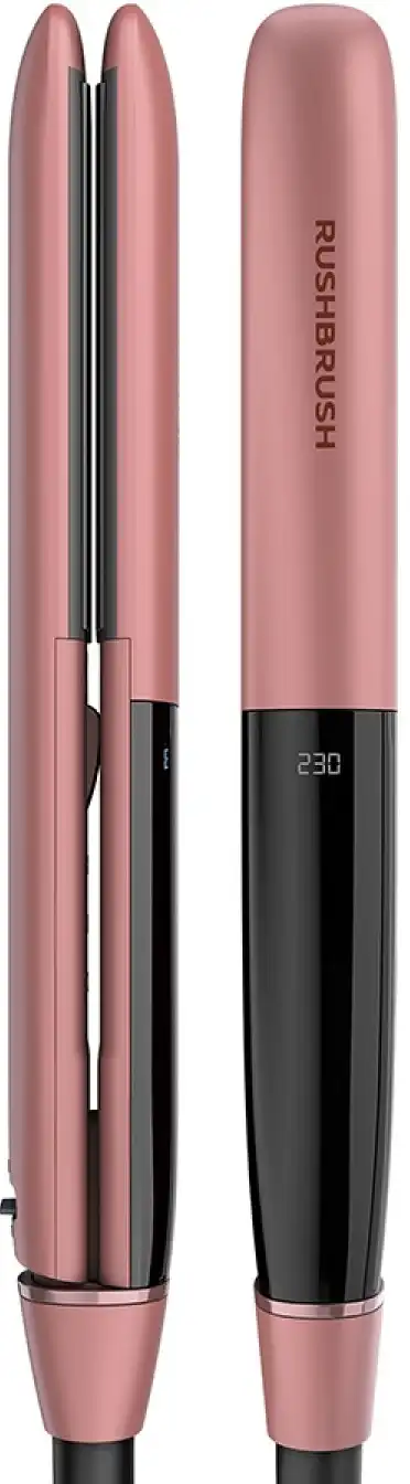 Rush Brush Hair Straightener, Wide Ceramic Plates, 230°C, Rose Gold, X1 PRO