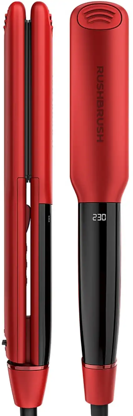 Rush Brush Hair Straightener, Wide Ceramic Plates, 230°C, Red, X1 INFRA