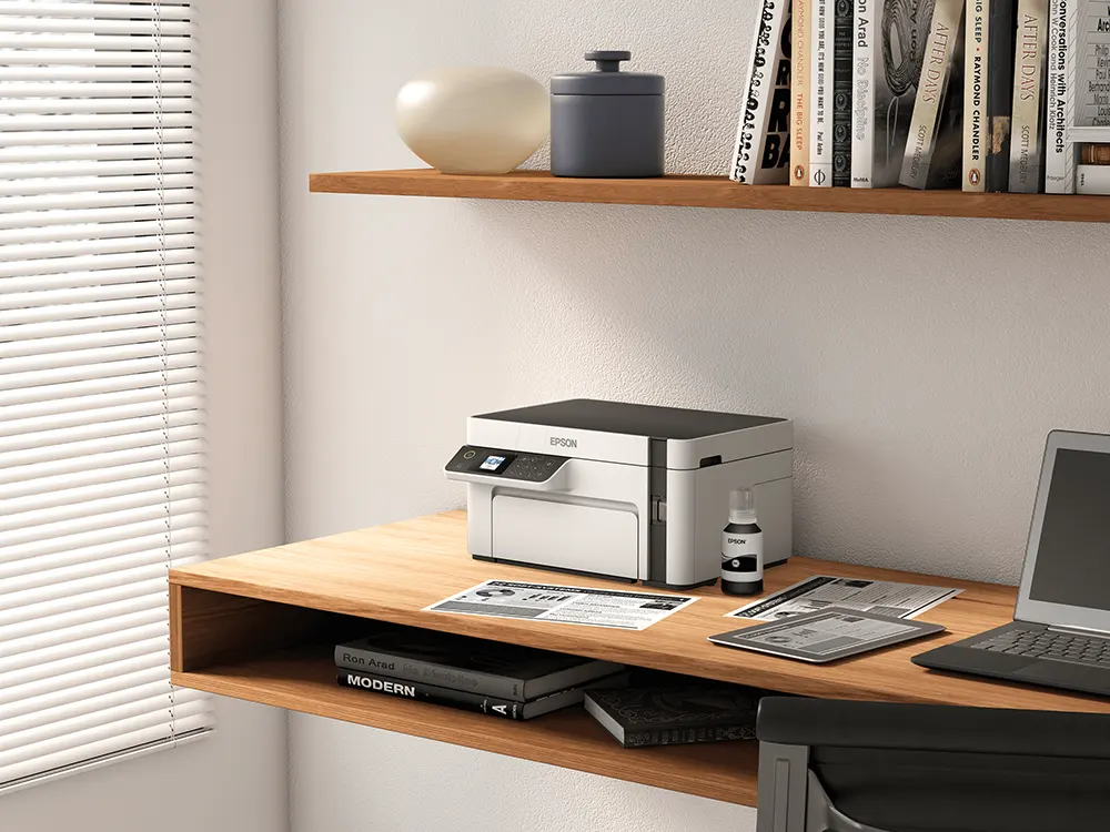 طابعة إبسون إيكو تانك متعددة الوظائف ، أحادية اللون ، واي فاي ، أبيض ، M2120