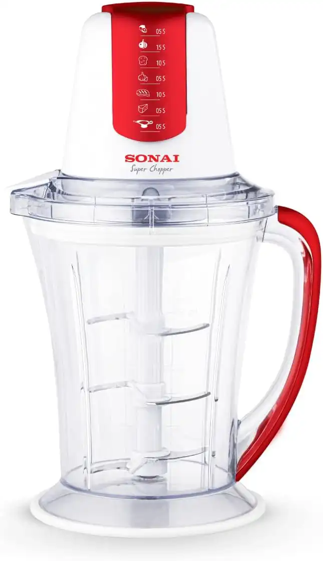 قطاعة خضار سوناي سوبر، 450 وات، 1.5 لتر،3 سكينة، أحمر،MAR-3076