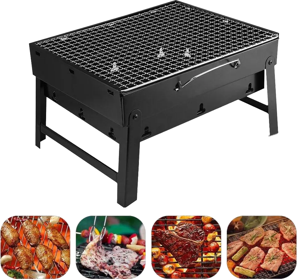 شوايه فحم يدوية استاند - أسود