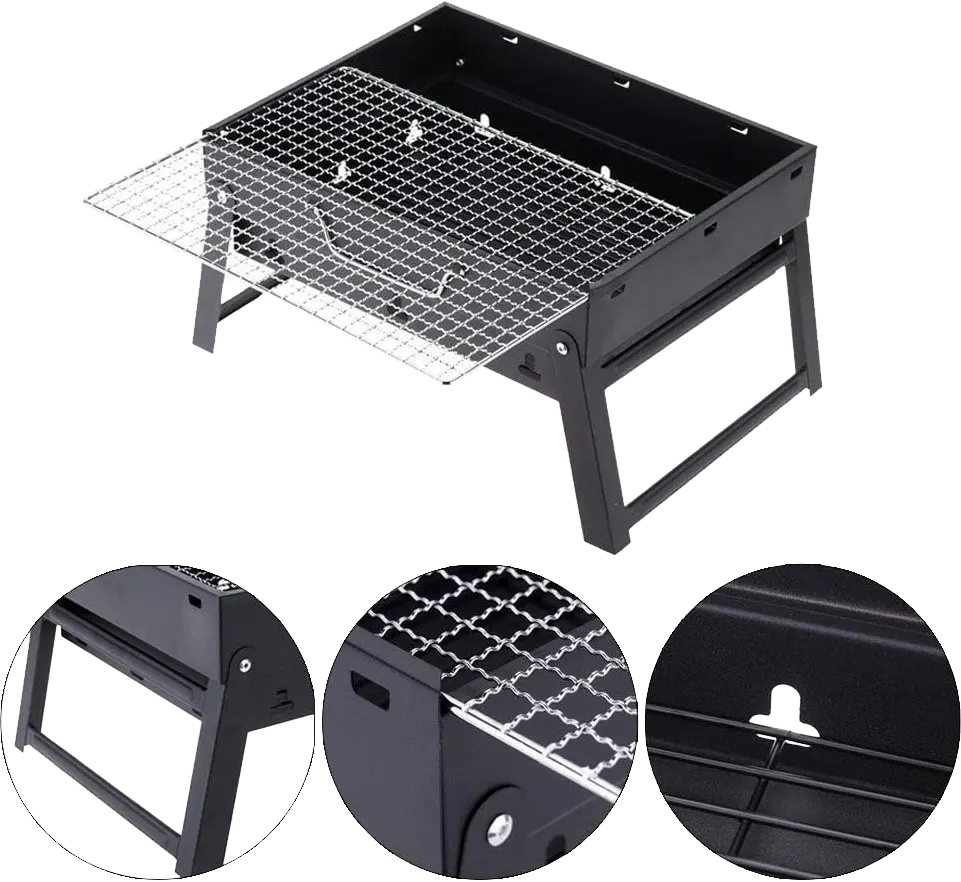 شوايه فحم يدوية استاند - أسود