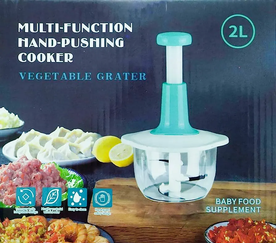 Manual pressure vegetable cutter, 2 liters, white
