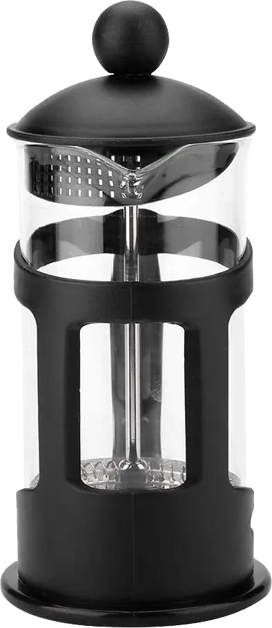 French press coffee maker, glass, 600 ml, black