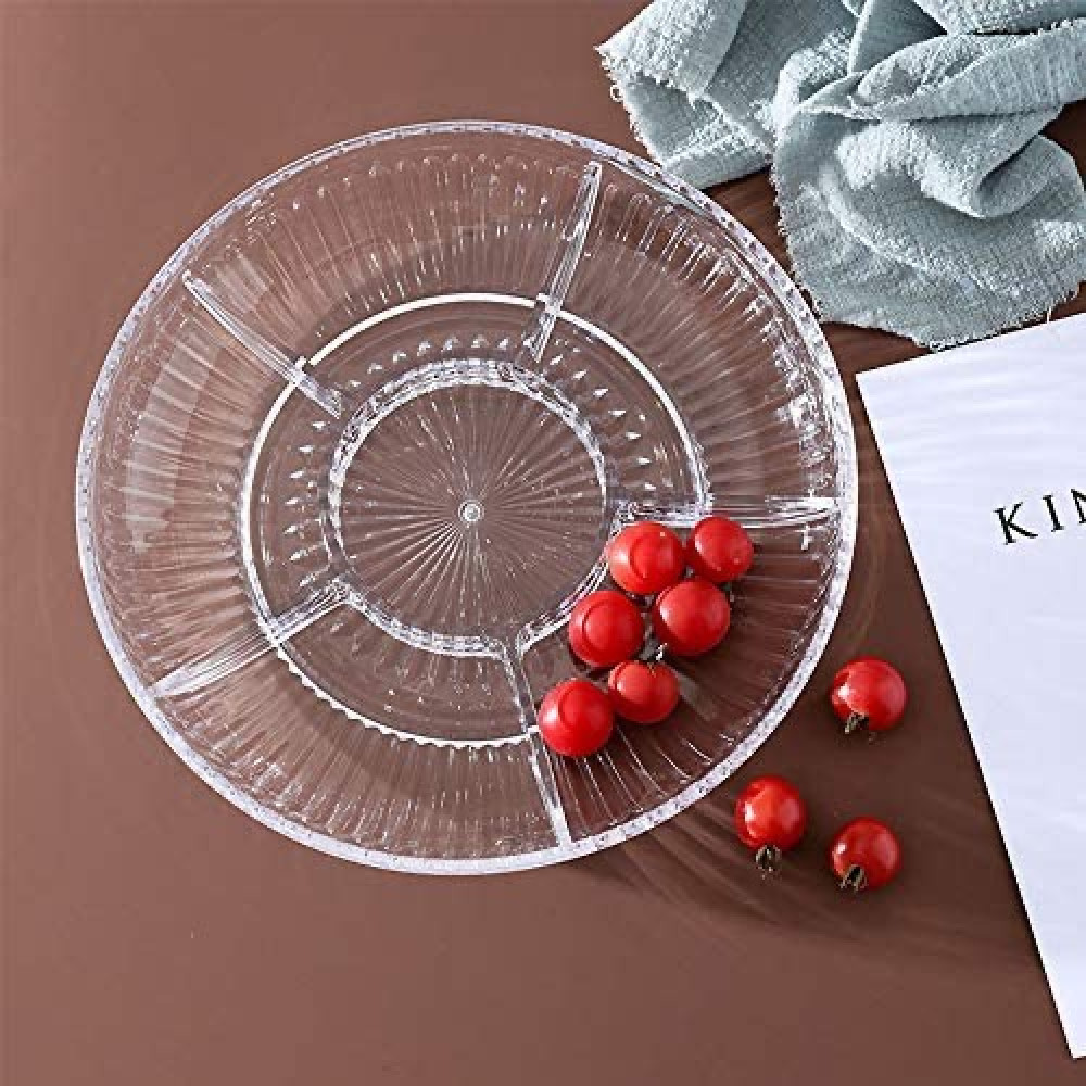 طبق تسالي بالغطاء اكريلك - شفاف