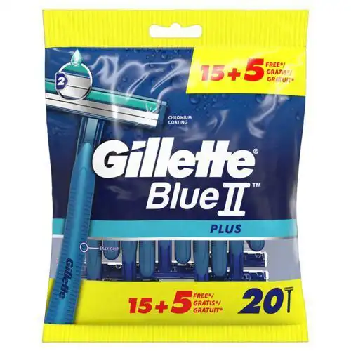 Gillette Blue II Plus Disposable Razor For Men  15 + 5 Pieces
