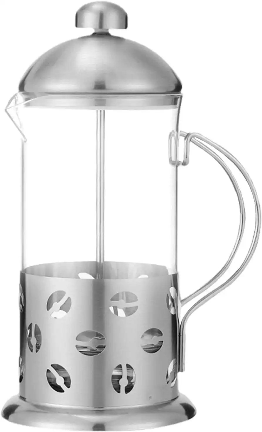 ماكينة تحضير القهوة الفرنسية ، زجاج وأستانلس مقاوم للصدأ،350  مللي،فضي