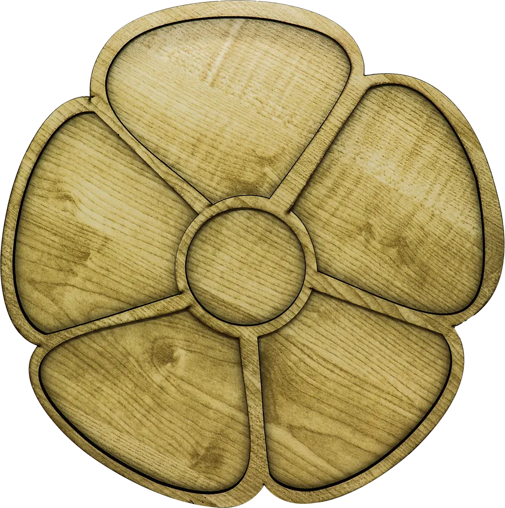 طب تسالي خشب شكل وردة