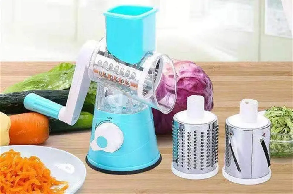 Stainless steel rotating cylindrical grater