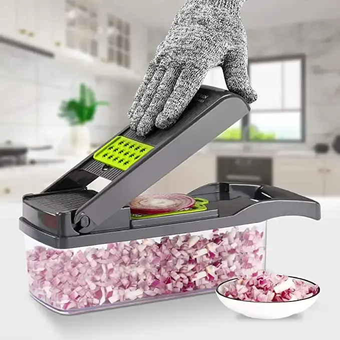 Multifunctional Press Vegetable Slicer - Green