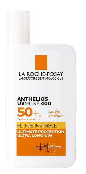 واقي شمس لاروش بوزيه، عامل حماية 50+، لكل أنواع البشرة، 50 مل، سائل شفاف