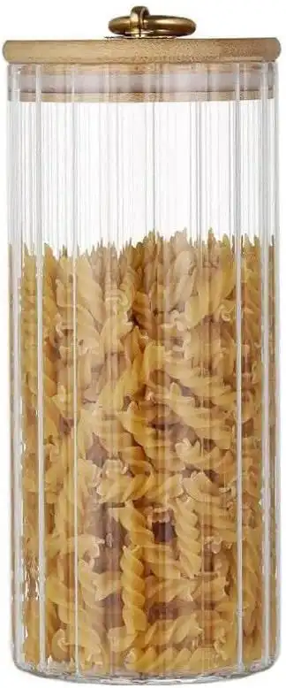 وعاء زجاج  بغطاء خشب محكم الغلق ، 1100 ملي