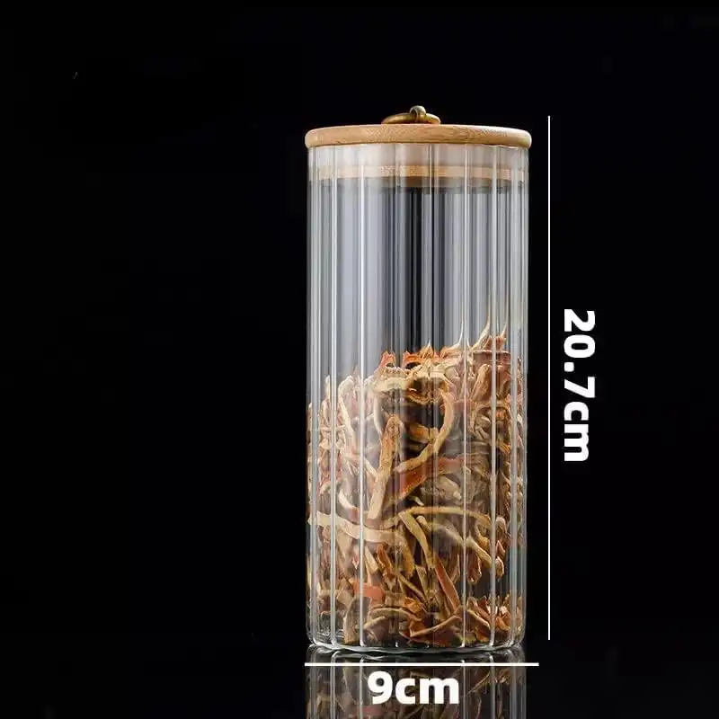 وعاء زجاج  بغطاء خشب محكم الغلق ، 1100 ملي