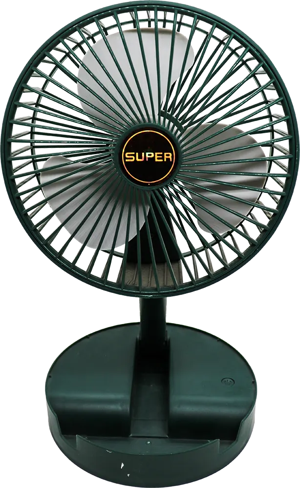 Desk fan powered by charger - green